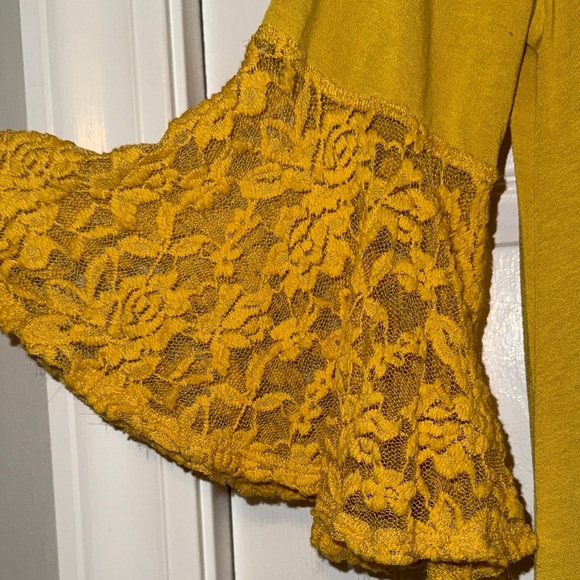 LuLaRoe Maurine Ruffle Flowy Midi Dress Size Extra Small Business Casual Golden - Picture 2 of 9